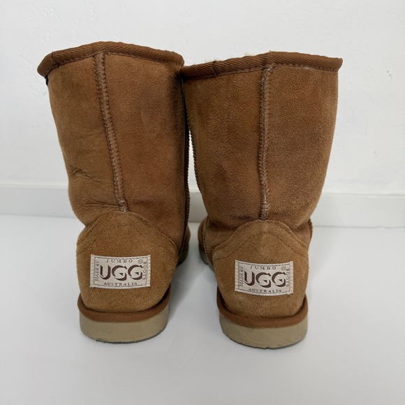 Jumbo UGG Boots Australia Classic Chestnut Suede Sheepskin Lined Size 12 Cozy - Picture 3 of 14